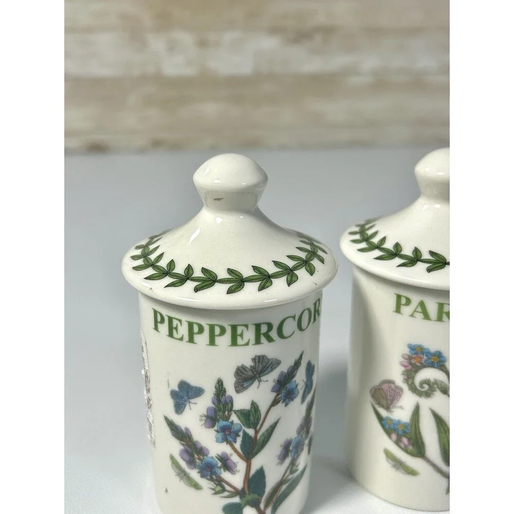 Portmeirion Botanic Garden Set of 4 Ceramic Herb & Spice Jars